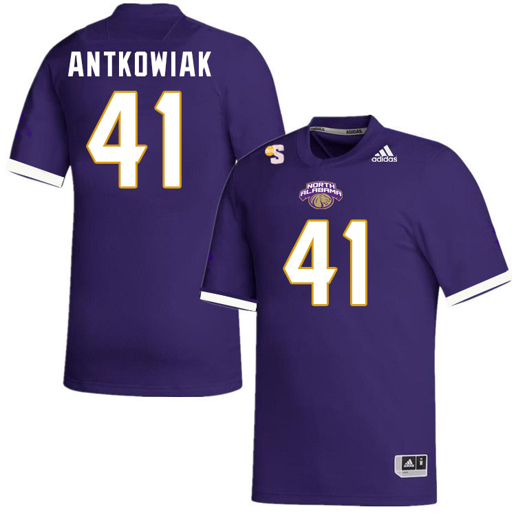 Men-Youth #41 Tyler Antkowiak North Alabama Lions 2023 College Football Jerseys Stitched-Purple